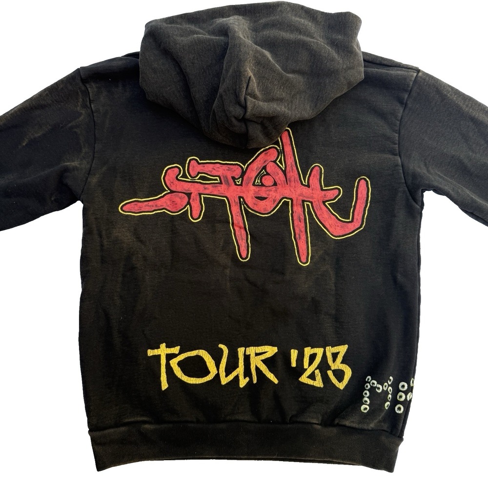 Travis Scott Utopia Tour STAFF Hoodie Circus Maximus Distress Black Size Medium